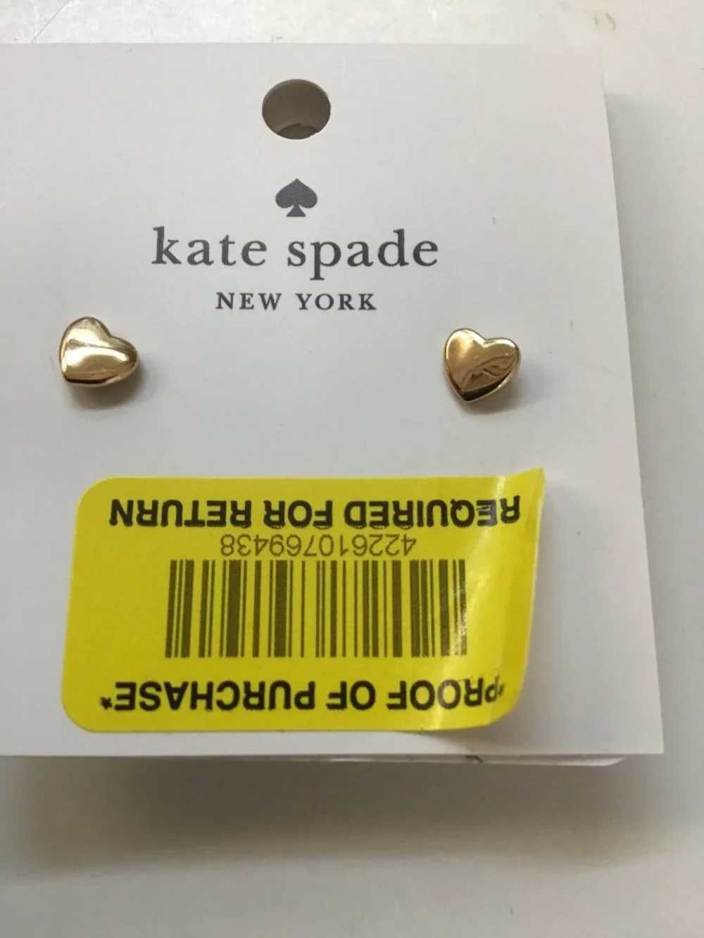 Kate Spade New Delicate Gold 3-D Heart Earrings